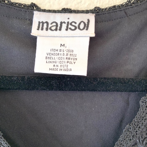 Y2K! Marisol Beaded Dress Black Lace Crochet Size Medium - Picture 14 of 16